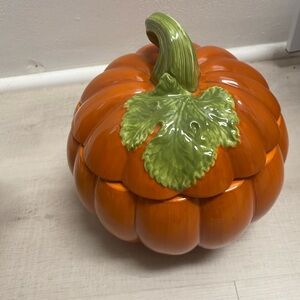 Ceramic Pumpkin Container with Lid